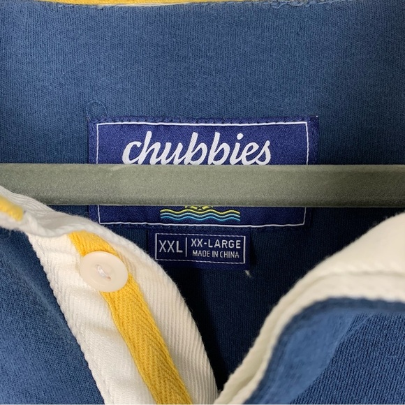 💛Chubbies Men XXL The Do Me A Solid Rugby-Inspired Shirt - Picture 2 of 5